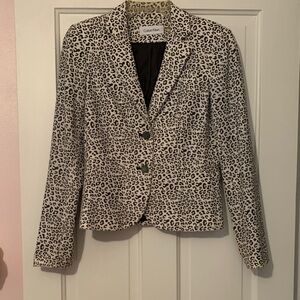Calvin Klein Women's Animal Print Blazer - Black and White